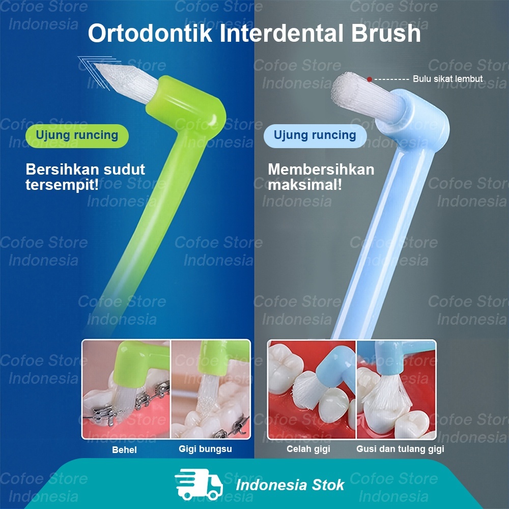 NEW Dental Brush Interdental Orthodontic Toothbrush Sikat Orthodontic Behel Sikat Gigi Tuft Cone