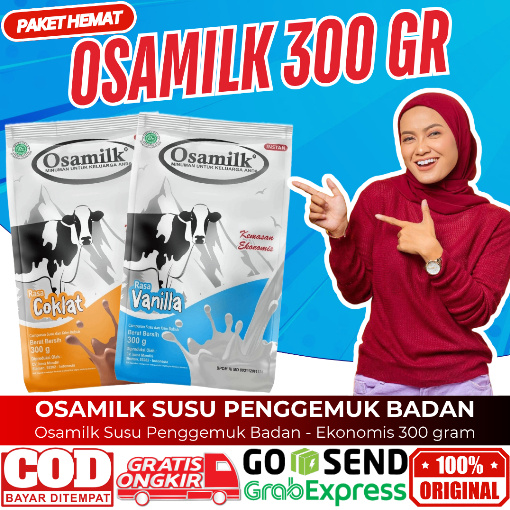 

OSAMILK Susu Penggemuk Badan Rasa Vanila Susu Penambah Berat Badan Original Anak dan Dewasa 300gr