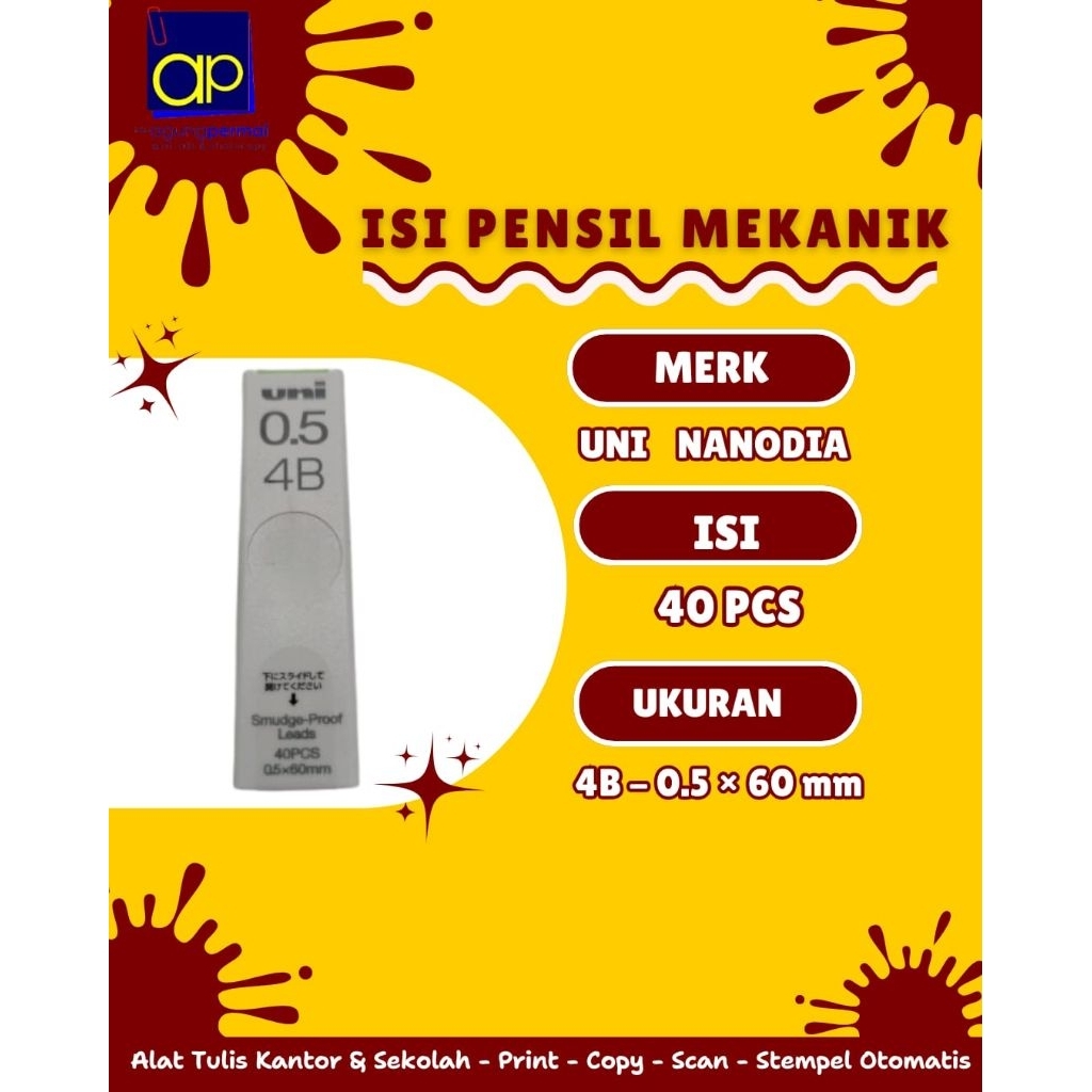 

Isi pensil Mekanik Uni 0.5mm 4B