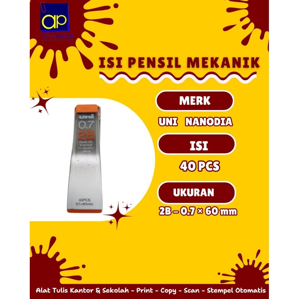 

Isi pensil Mekanik Uni 0.7mm 2B