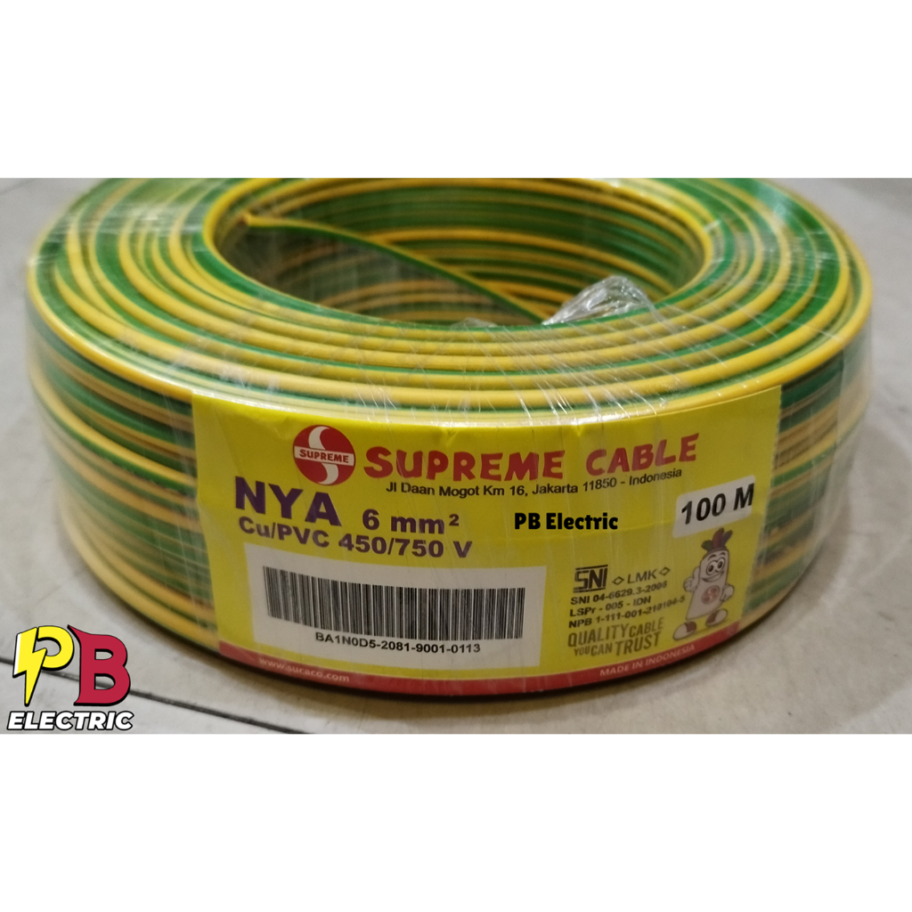 Supreme NYA 6 mm / Kabel NYA 6 mm Supreme / NYA 6mm Supreme / Kabel NYA 6 mm Supreme (2 Warna)