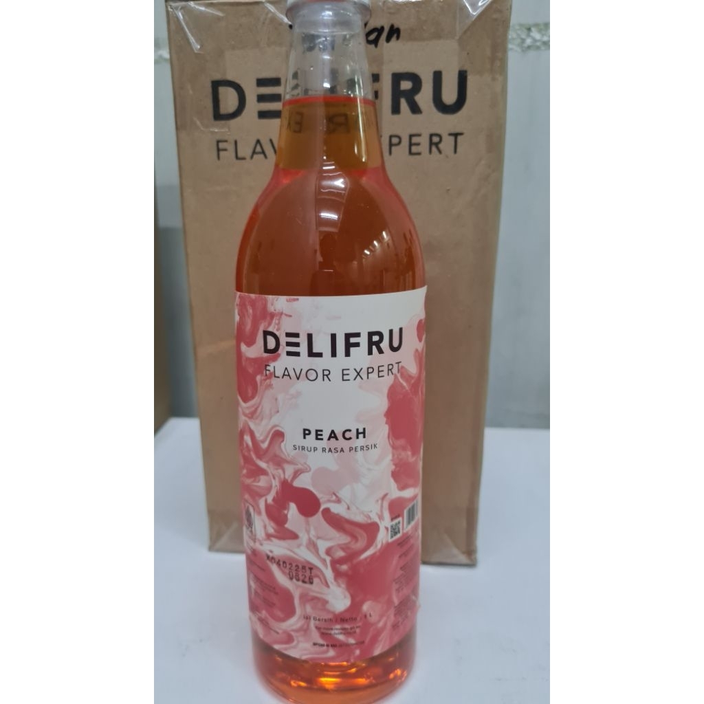 

Syrup DELIFRU premium rasa peach 1liter