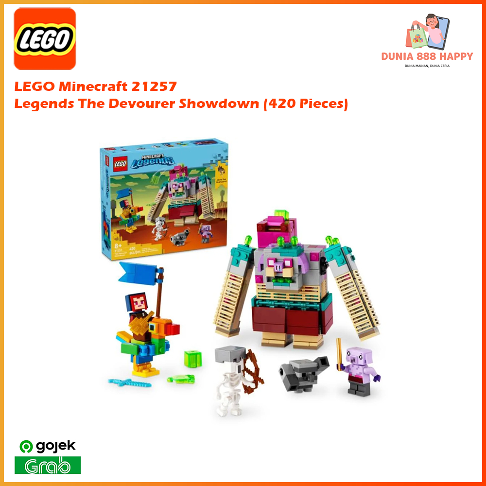 Original LEGO Minecraft 21257 Legends The Devourer Showdown (420 Pieces) Mainan Balok / Lego Minecra