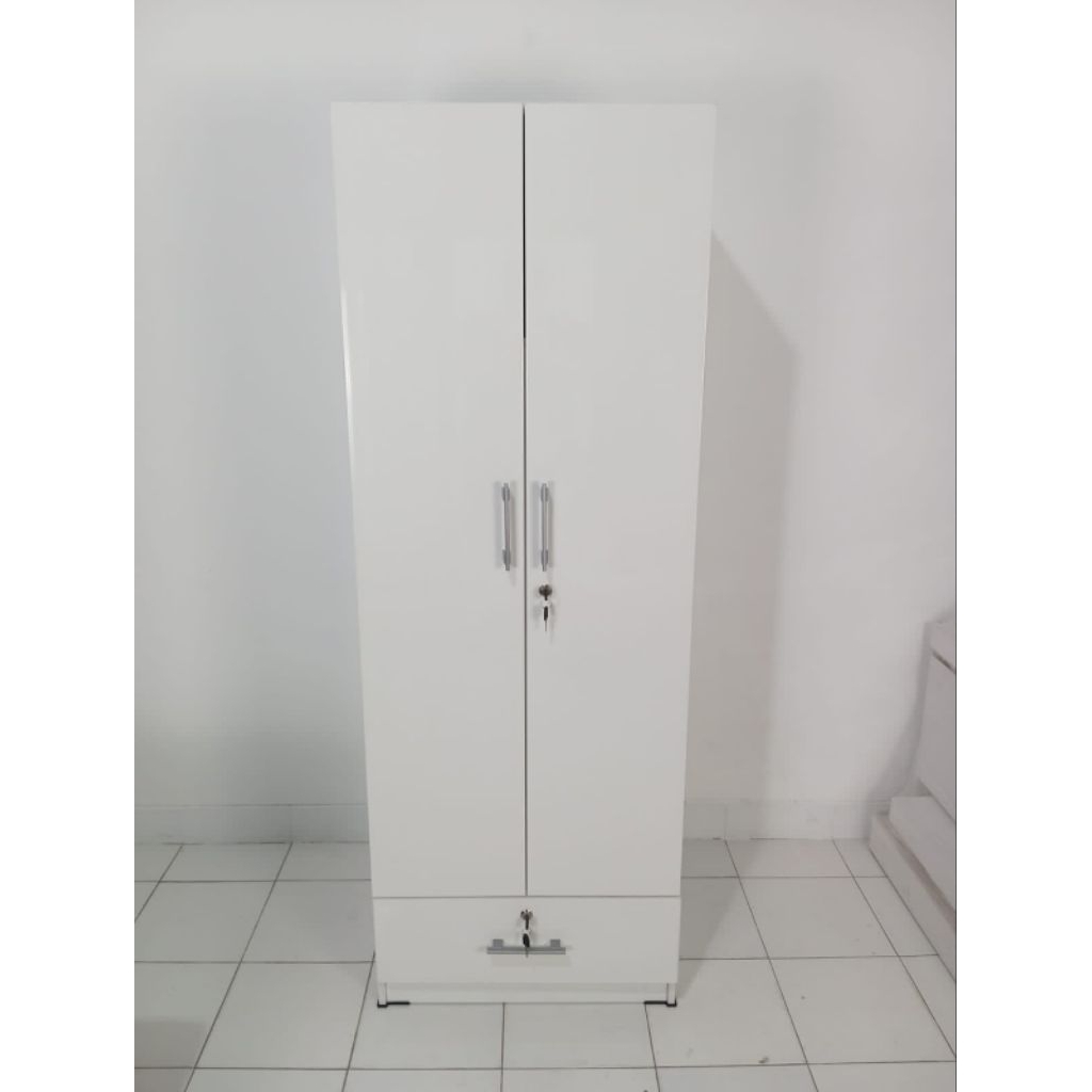 Lemari 2 pintu laci UPVC / lemari pakaian 2 pintu swing