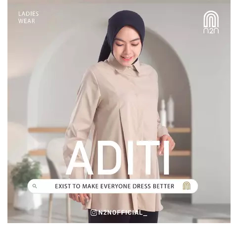 N2N - Tunik Aditi Fashion Muslim Wanita Model Polos