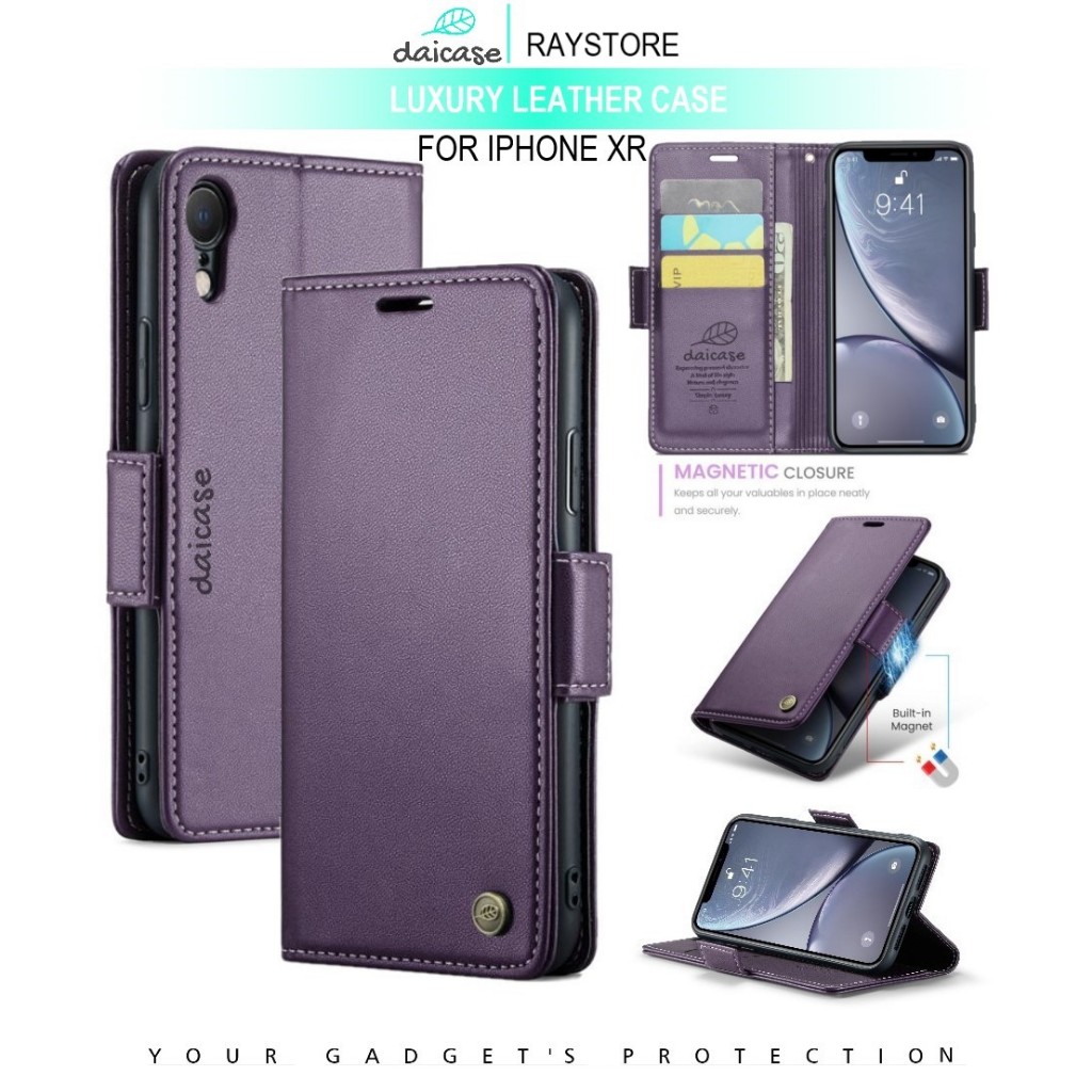 IPHONE XR FLIP LEATHER CASE PREMIUM-FLIP WALLET CASE UNTUK IPHONE XR