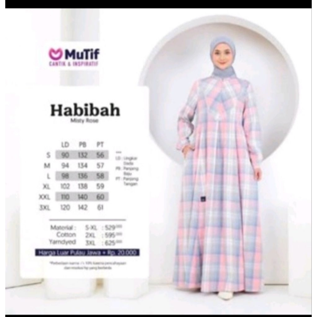GAMIS MUTIF HABIBAH MISTY ROSE