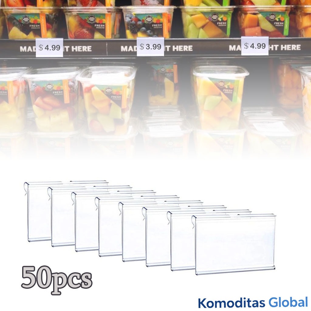 

50pcs Holder Tag Harga 60x42mm – Tipe Jepit untuk Rail Label Harga
