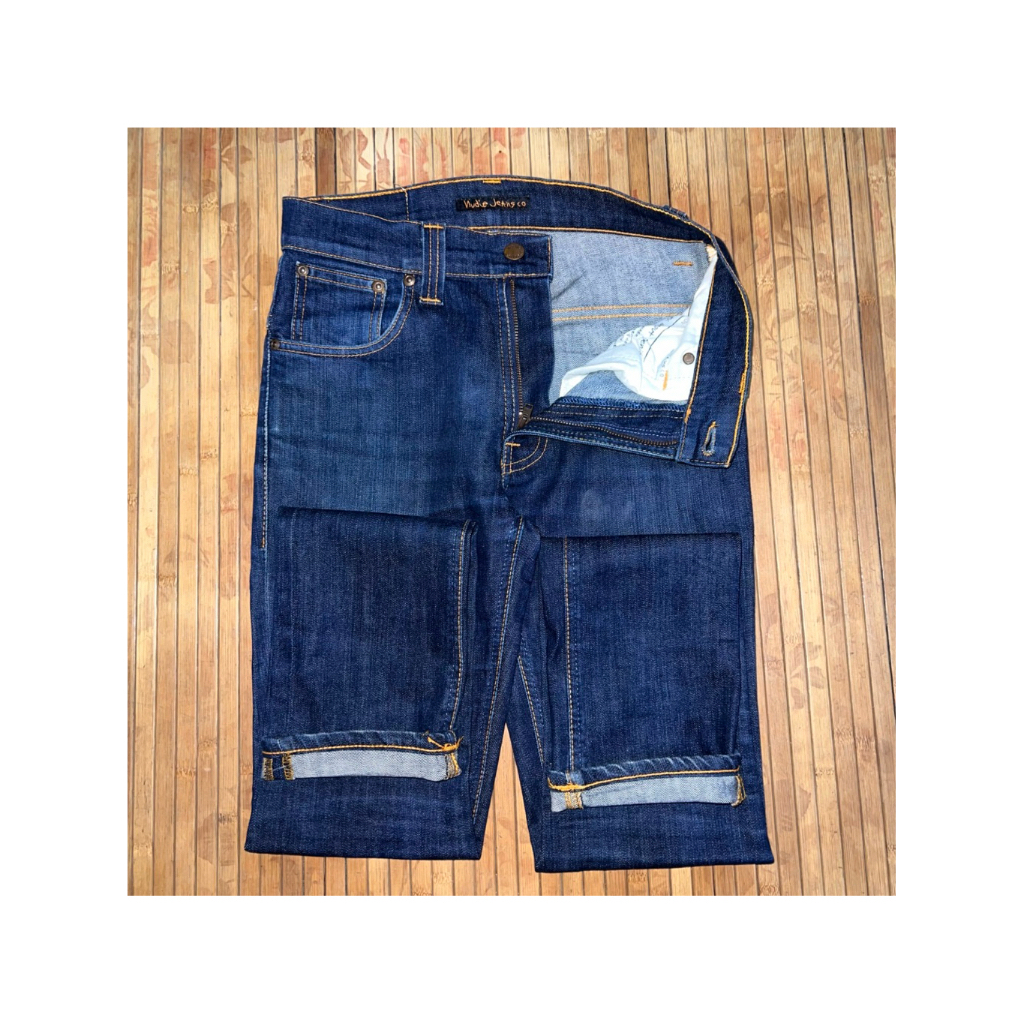 NUDIE JEANS THIN FINN ORGANIC DRY ECRU EMBO
