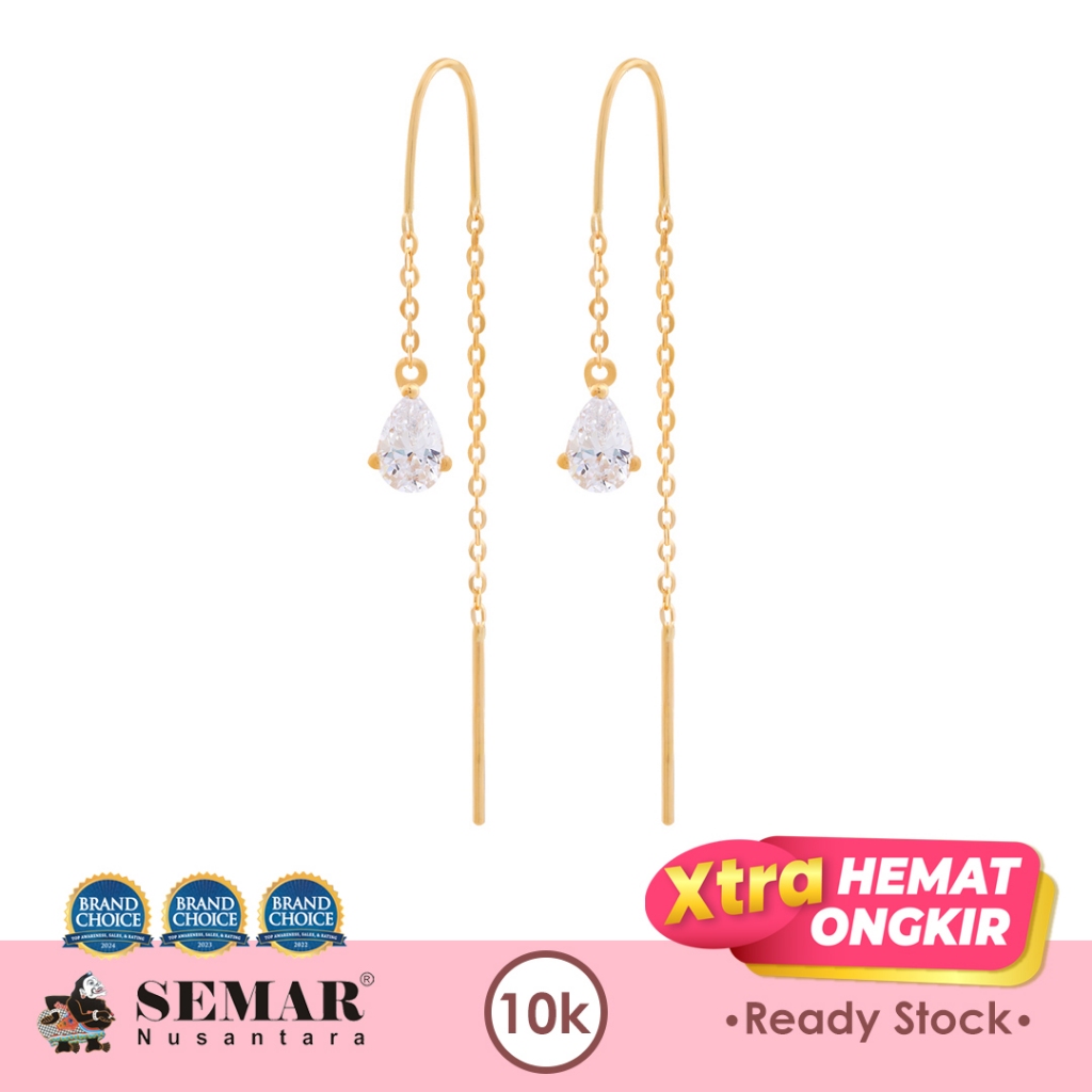 Anting Emas Slundup Ayana Pear Shape Gold 10K Semar Nusantara