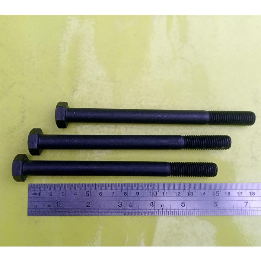 BAUT BAJA HTB 8.8 M12 X 150 HALF DRAT / BAUT BAJA M12 X 150 HITAM / BAUT 19 KUNCI 19 / BAUD HALF DRA