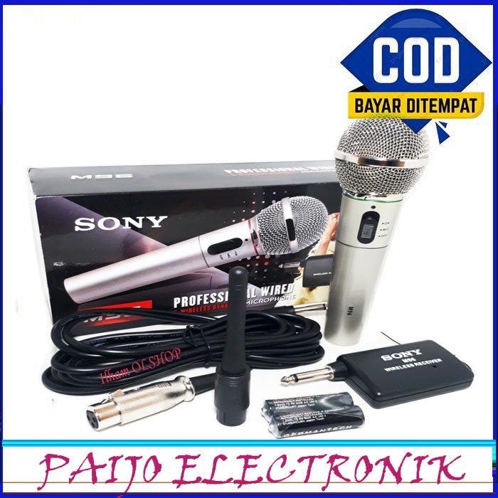 Microphone Sony M96/781 Mik Karaoke/Mikrofon/Mic Single Wireless dan Kabel