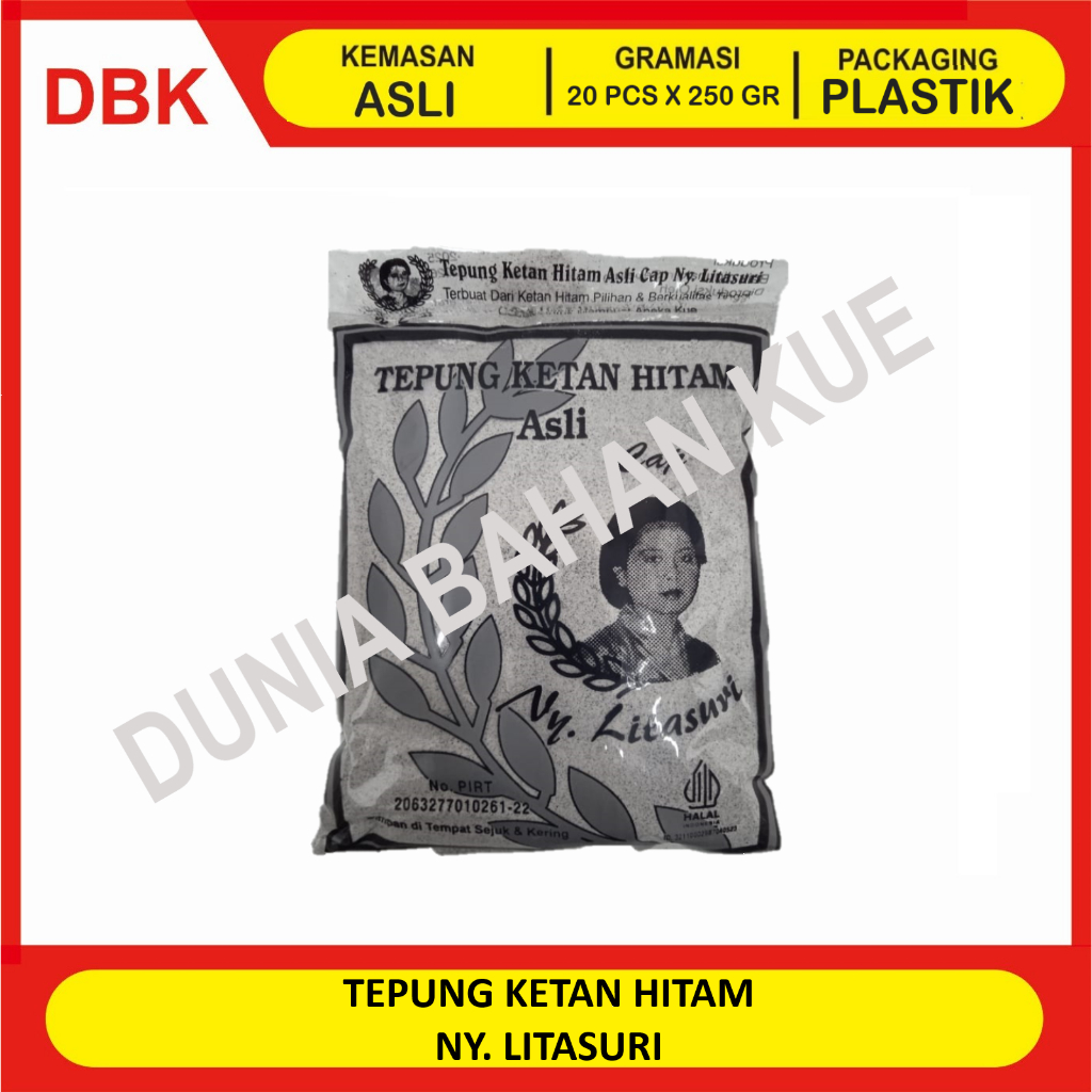 

TEPUNG KETAN HITAM NY. LITASURI / TEPUNG KETAN HITAM ASLI PREMIUM NY.SURI 250 GR - 1 PACK 20 PCS