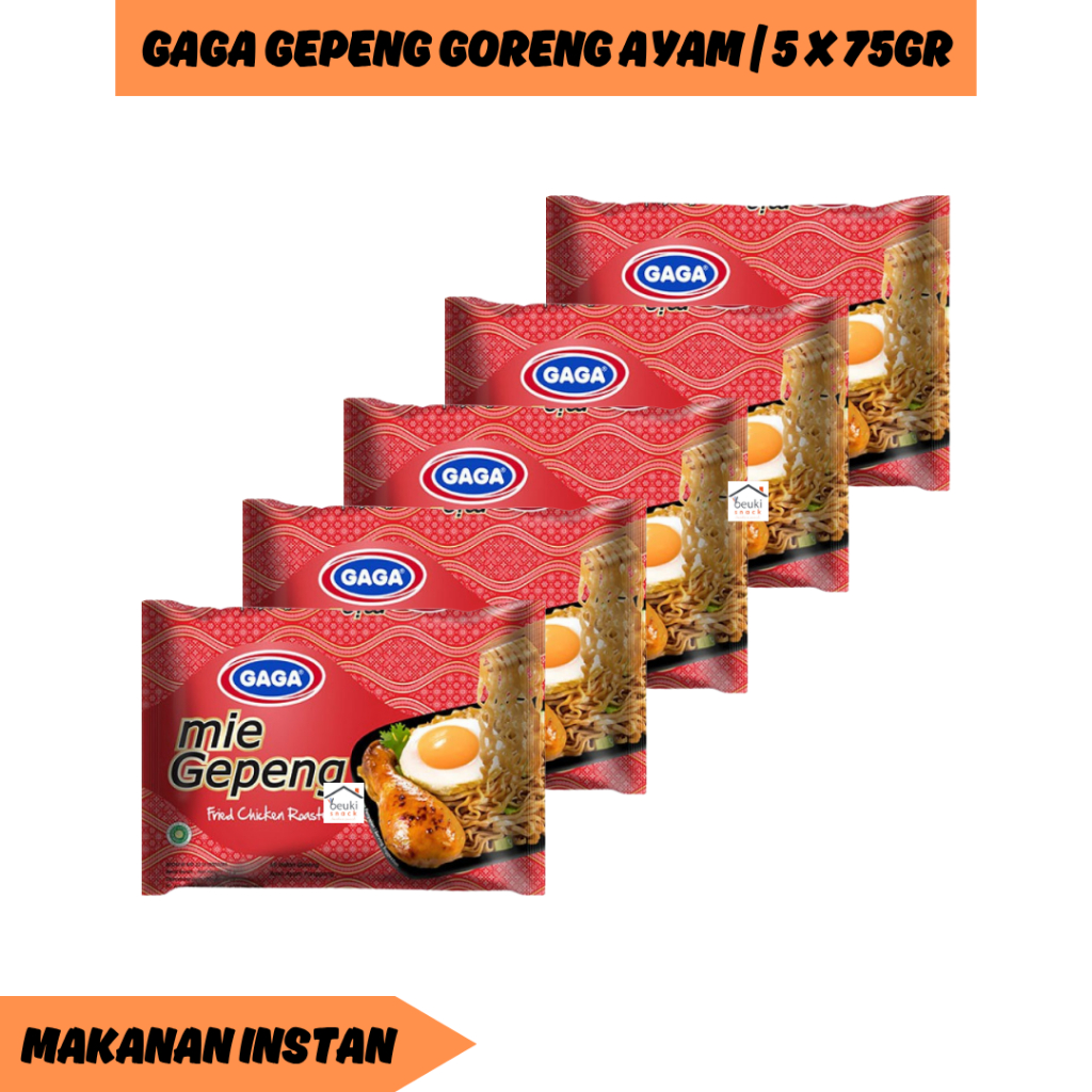 

5PCS Gaga Gepeng Mie Instan Goreng Rasa Ayam Panggang