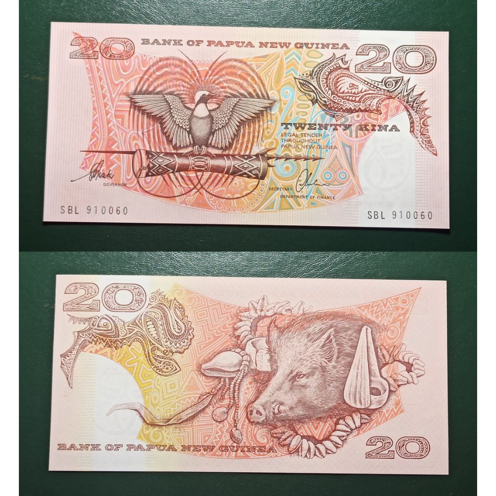 uang asing papua guinea 20 kina p995