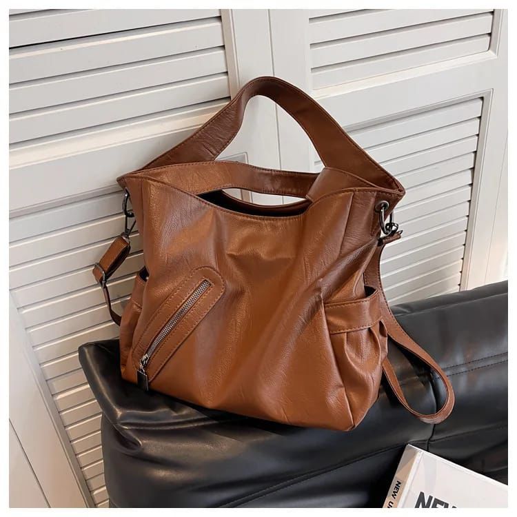 Tas selempang wanita 2025 Tas Ibu-ibu selempang Tas jinjing wanita kapasitas besar Tas kulit wanita