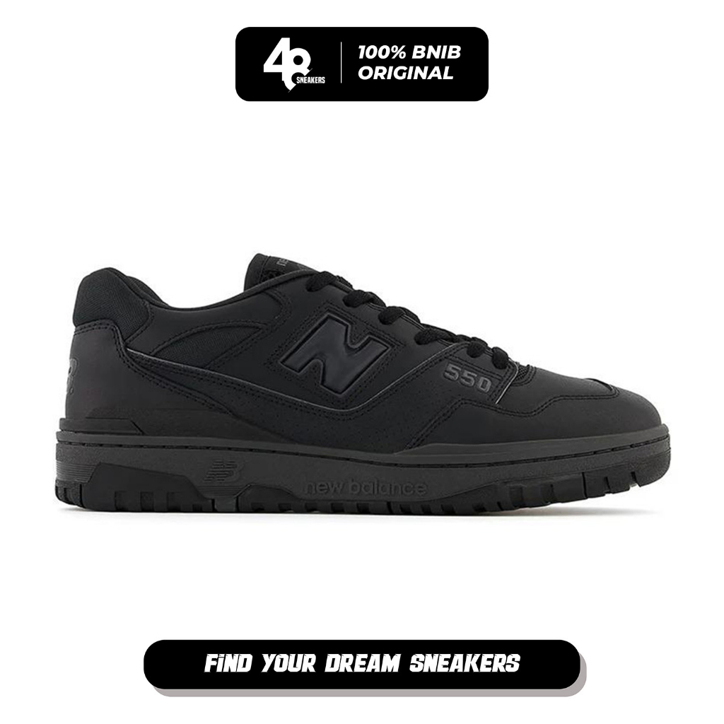 Sepatu Sneakers Pria NB 550 Triple Black (BB550BBB) Original