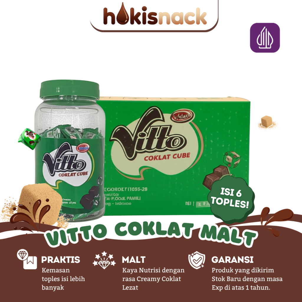 

1 Dus Vitto Coklat Cube Isi 6 Topples