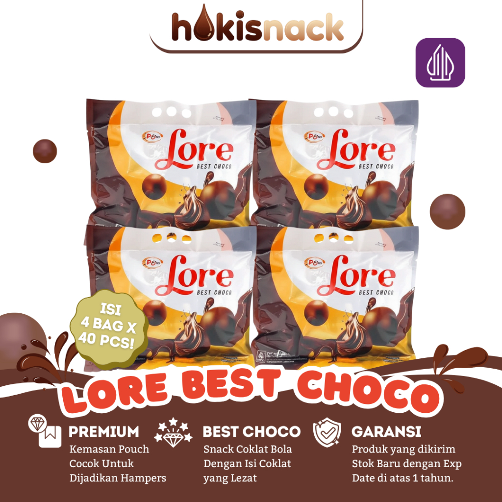 

Navi_Lezatoz 1 Dus Lore Best Choco Coklat Padat 4 Bag X 40Pcs Chocolate Coated Cokelat Halal &