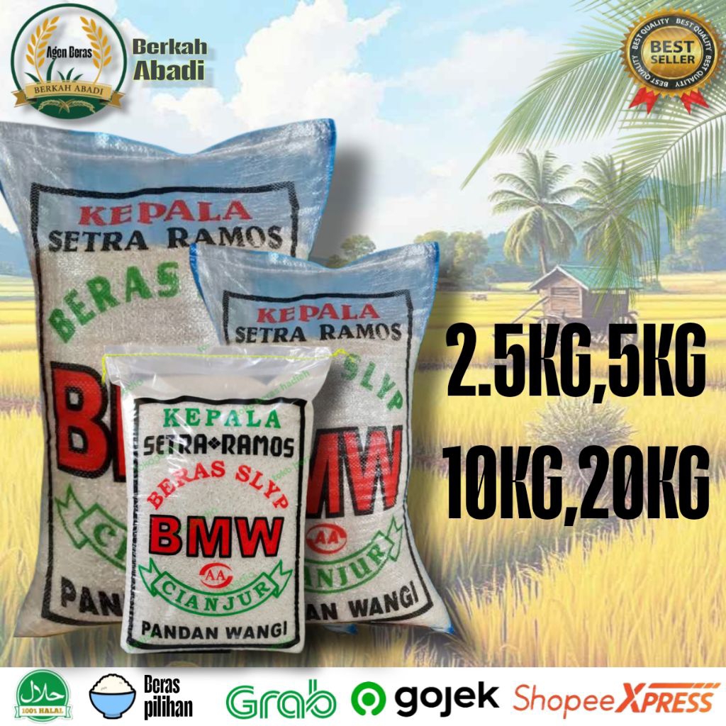 

Beras BMW Cianjur 2,5KG 5KG 10KG 20KG - Kepala setra Ramos Berkualitas Premium
