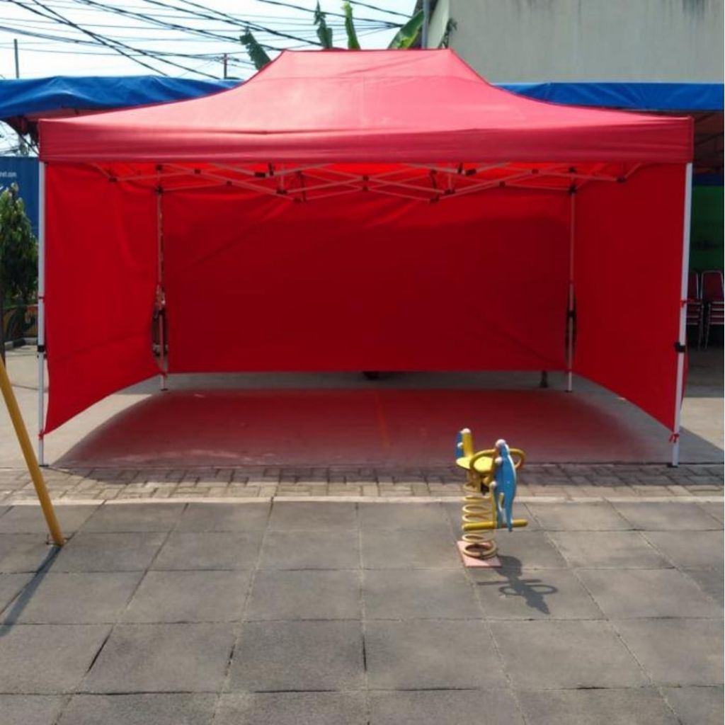 TENDA LIPAT UKURAN 3X4,5 RANGKA PREMIUM 1.2 MM +DINDING 3SISI
