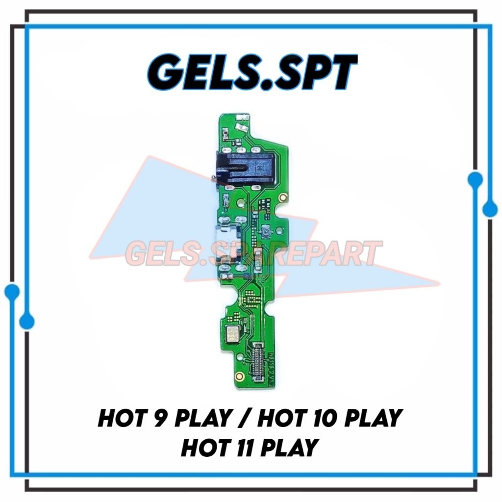 PCB PAPAN CAS / KONEKTOR CAS INFINIX HOT 9 PLAY / HOT 10 PLAY / HOT 11 PLAY  + MIC ORIGINAL