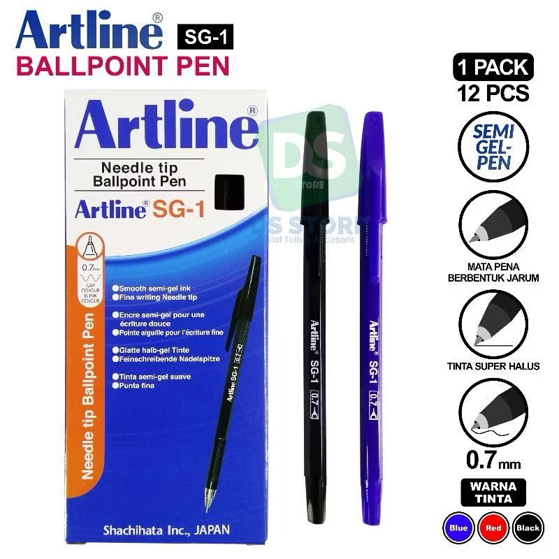 

3Pcs Bolpen/Pulpen/Ballpoint Semi Gel SG-1 Artline