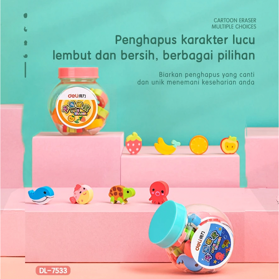 

Deli School Eraser / Penghapus Motif Buah dan Binatang Lucu (Isi 20) - 7533