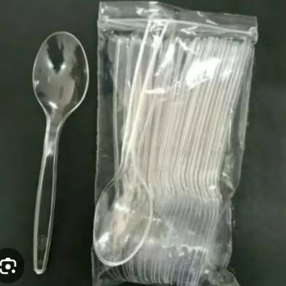 Sendok makan/Sendok Plastik/sendok bening/, Plastik Sendok