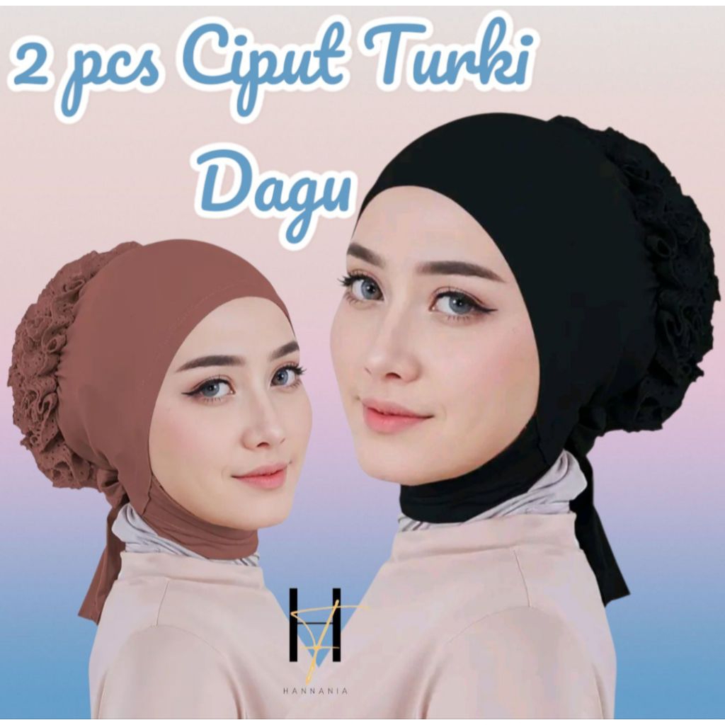 PAKET 2PCS ciput turki DAGU viral / INNER turki DAGU anti slip Anti sakit / DALEMAN HIJAB
