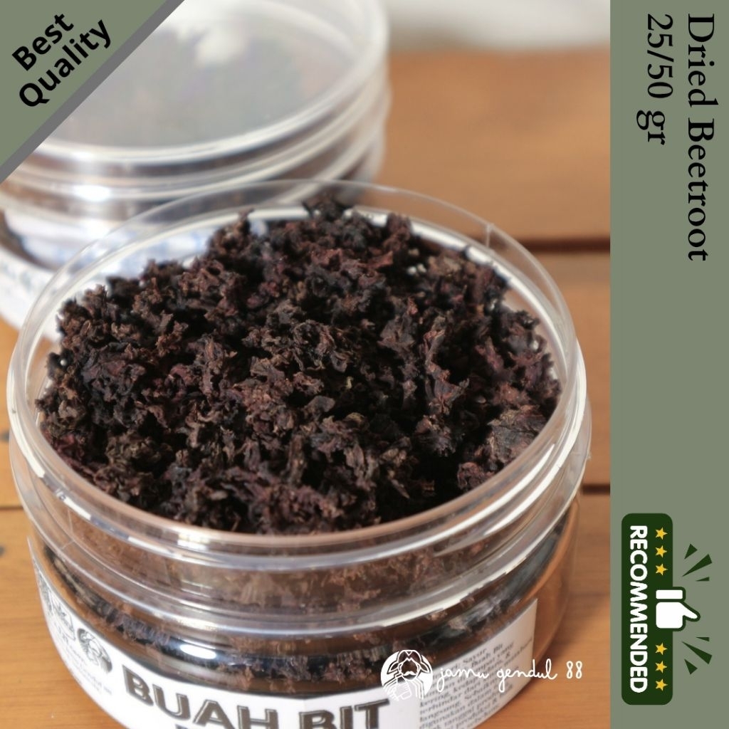 

Buah Bit Beetroot Cacah Kering - Dried Beetroot - Umbi Kering Kualitas Premium by Jamu Gendul 88