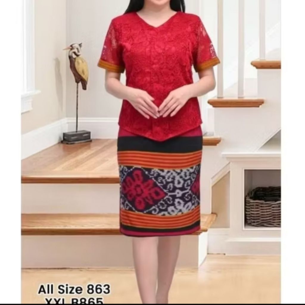 SETELAN TENUN KOMBINASI BROUKAT MODEL TERBARU. BAJU SERAGAM KANTOR, BAJU PESTA, BAJU ACARA ADAT.