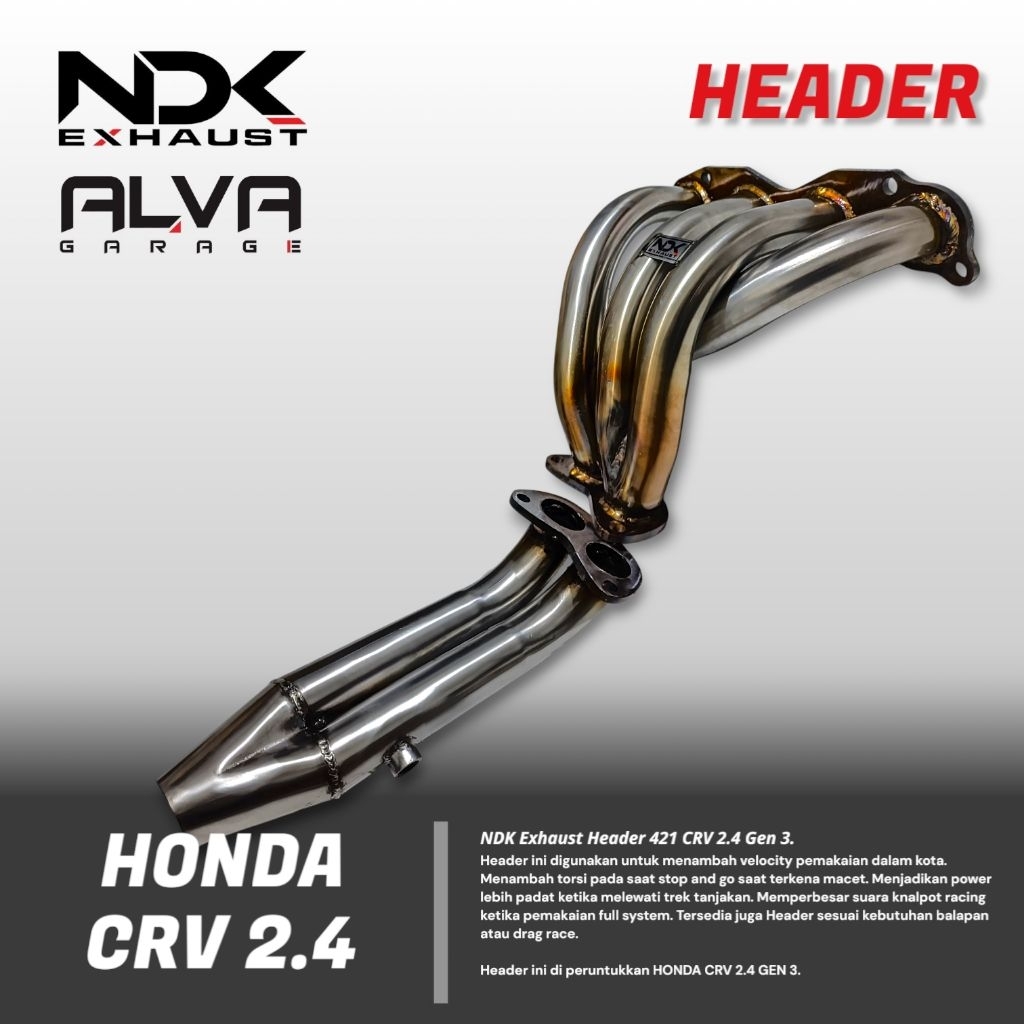 Header Racing CRV Gen 3 2.4 K24 merk NDK EXHAUST Knalpot Racing Mobil CRV Gen 3