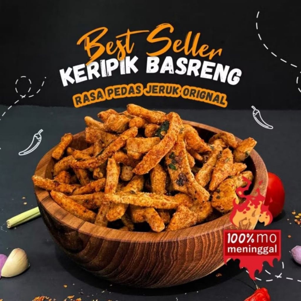 

PREMIUM Basreng daun jeruk.pedas,gurih,(isi 250gram)