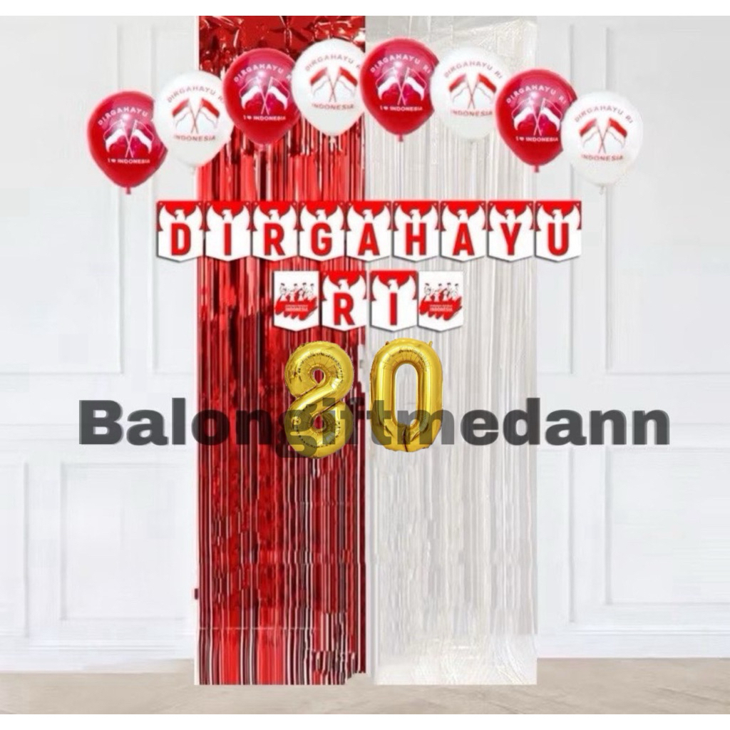 PAKET DEKOR 17 AGUSTUS MERAH PUTIH BANNER SIMPLE