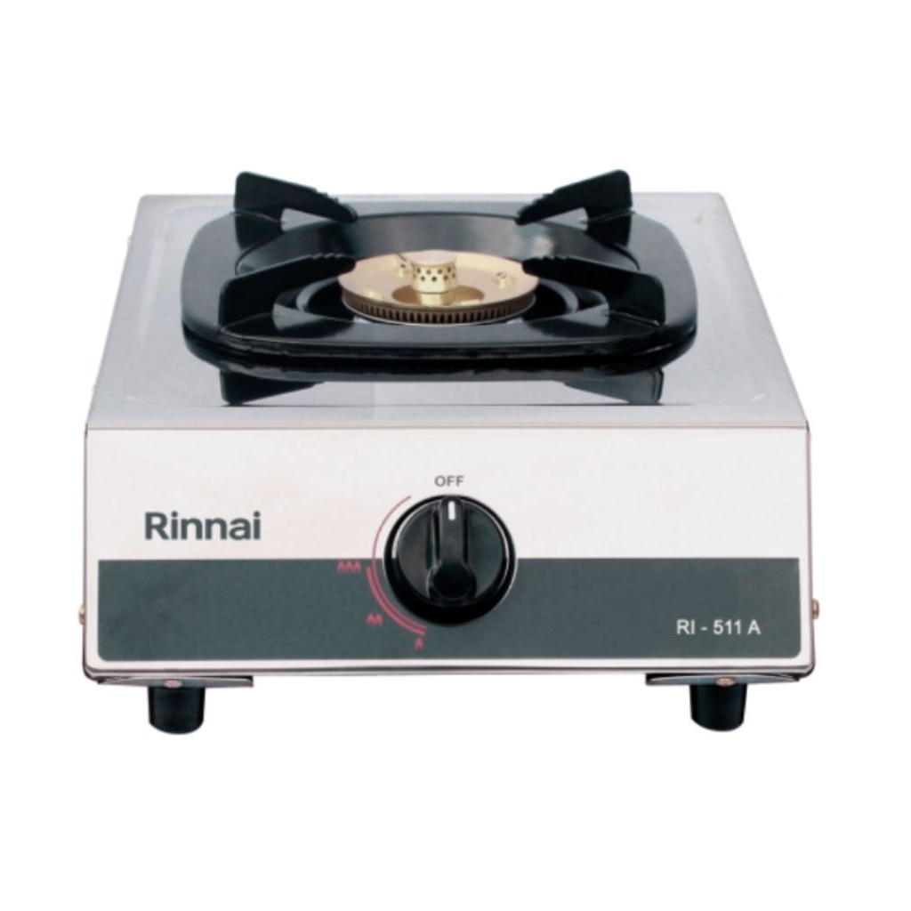 KOMPOR GAS RINNAI 1 TUNGKU STAINLEES STEEL TUNGKU KUNINGAN + API LILIN