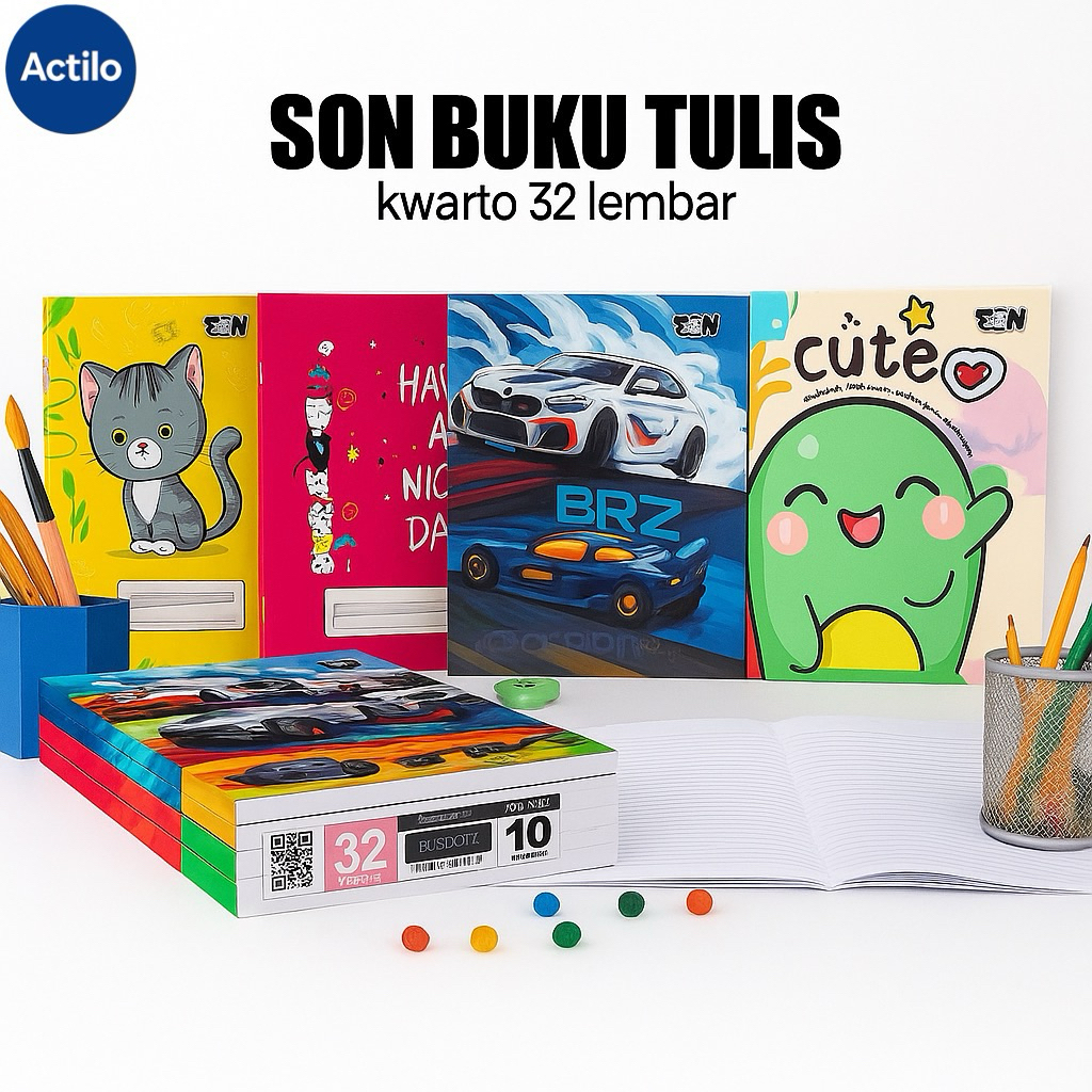 

Buku Tulis SON Kwarto All Series 32 Lembar (1 PACK) - SON Buku Tulis Kwarto 32 Lembar