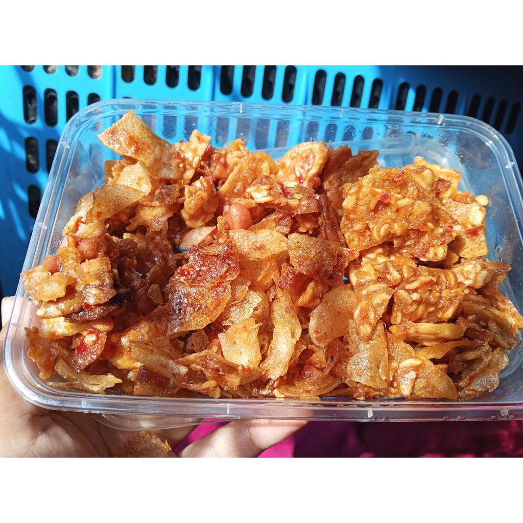 

Kering tempe pedas mix kentang kacang , aman free bubble