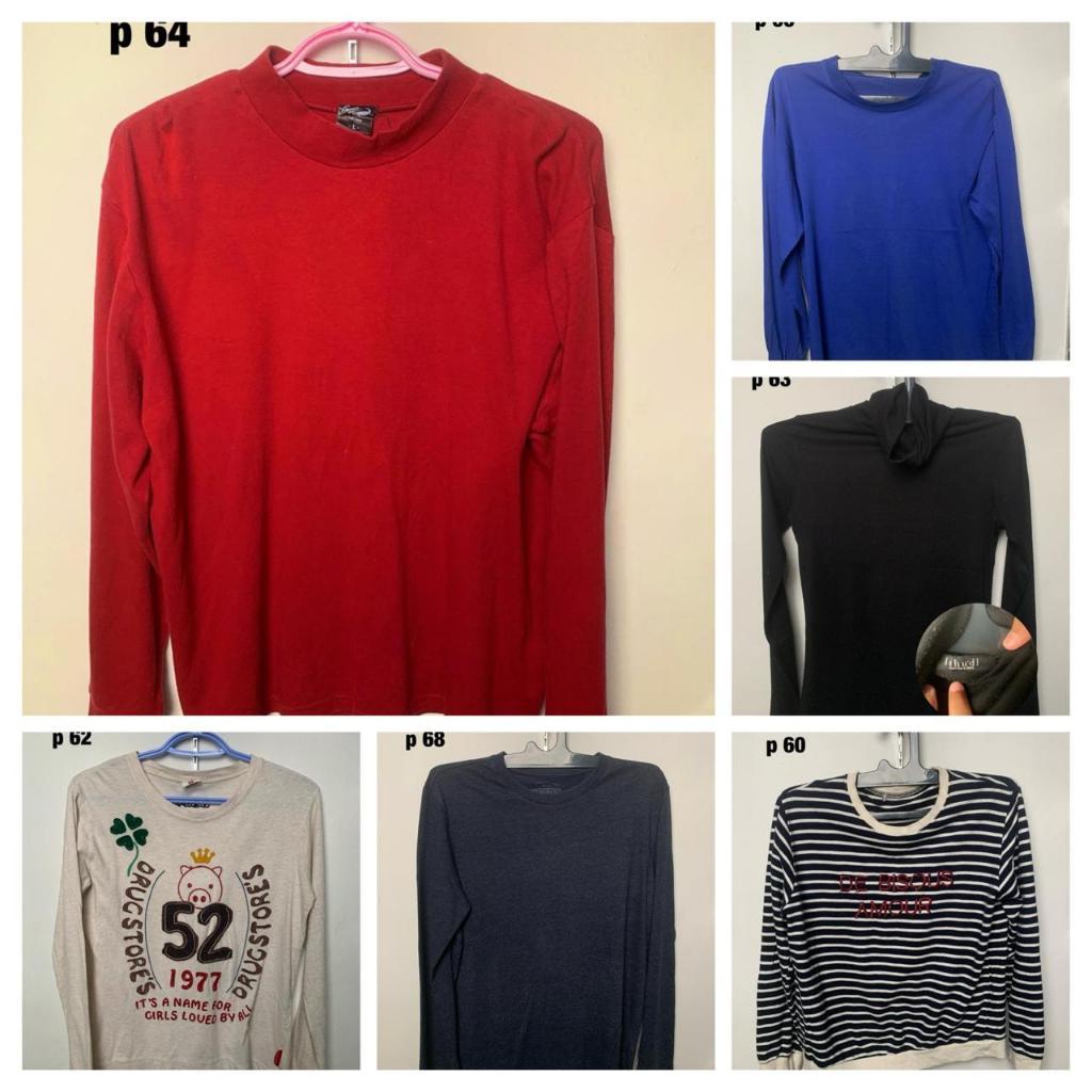 kaos lengan panjang second preloved unisex pria wanita