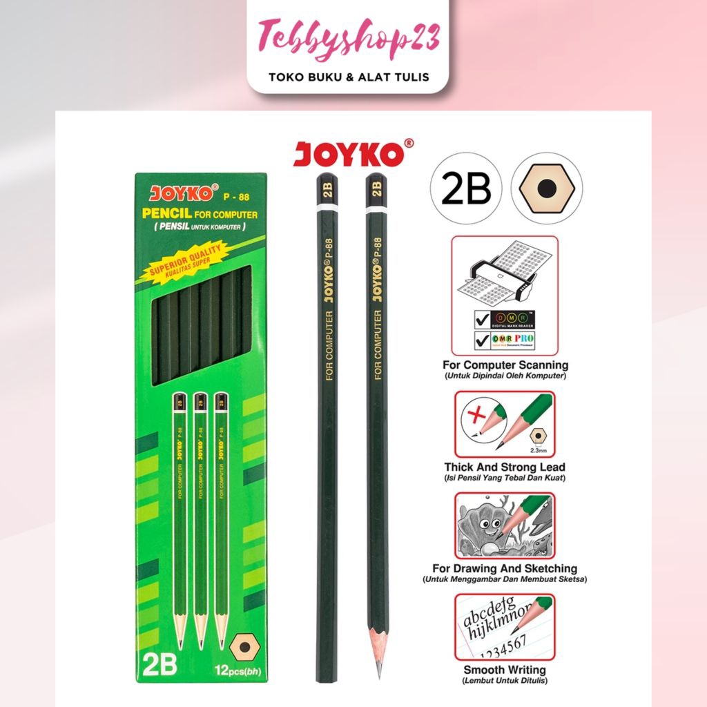 

Pensil Joyko 2B P-88 1pack (12pcs) / Pensil Joyko P-121 / Pensil Joyko P-92 selusin