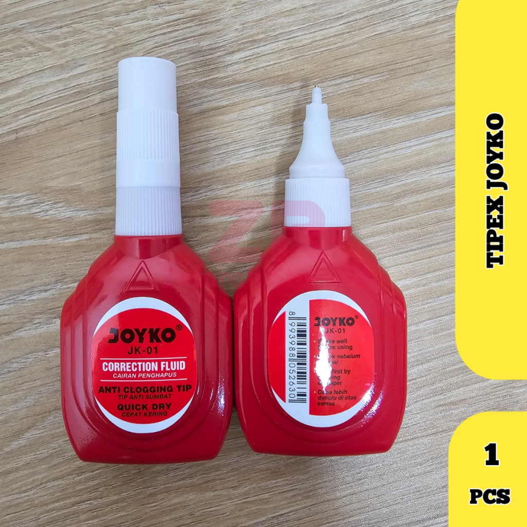 

Tipex Joyko JK-01 Correction Fluid Cairan Penghapus Anti Clogging Tip Quick Dry