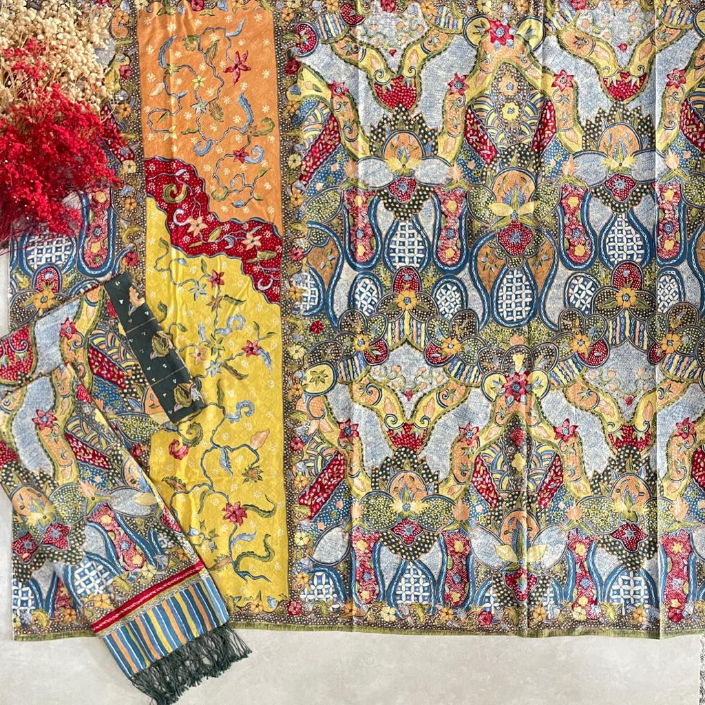 kain batik tulis sutra atbm baron sarimbit ibu bapak sarung selendang motif antik alusan cirebonan