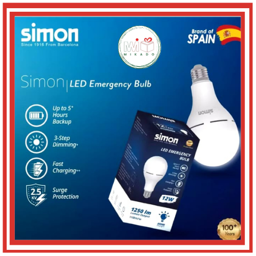 SIMON - LAMPU EMERGENCY BULB 12WATT / Lampu Otomatis Saat Listrik Mati