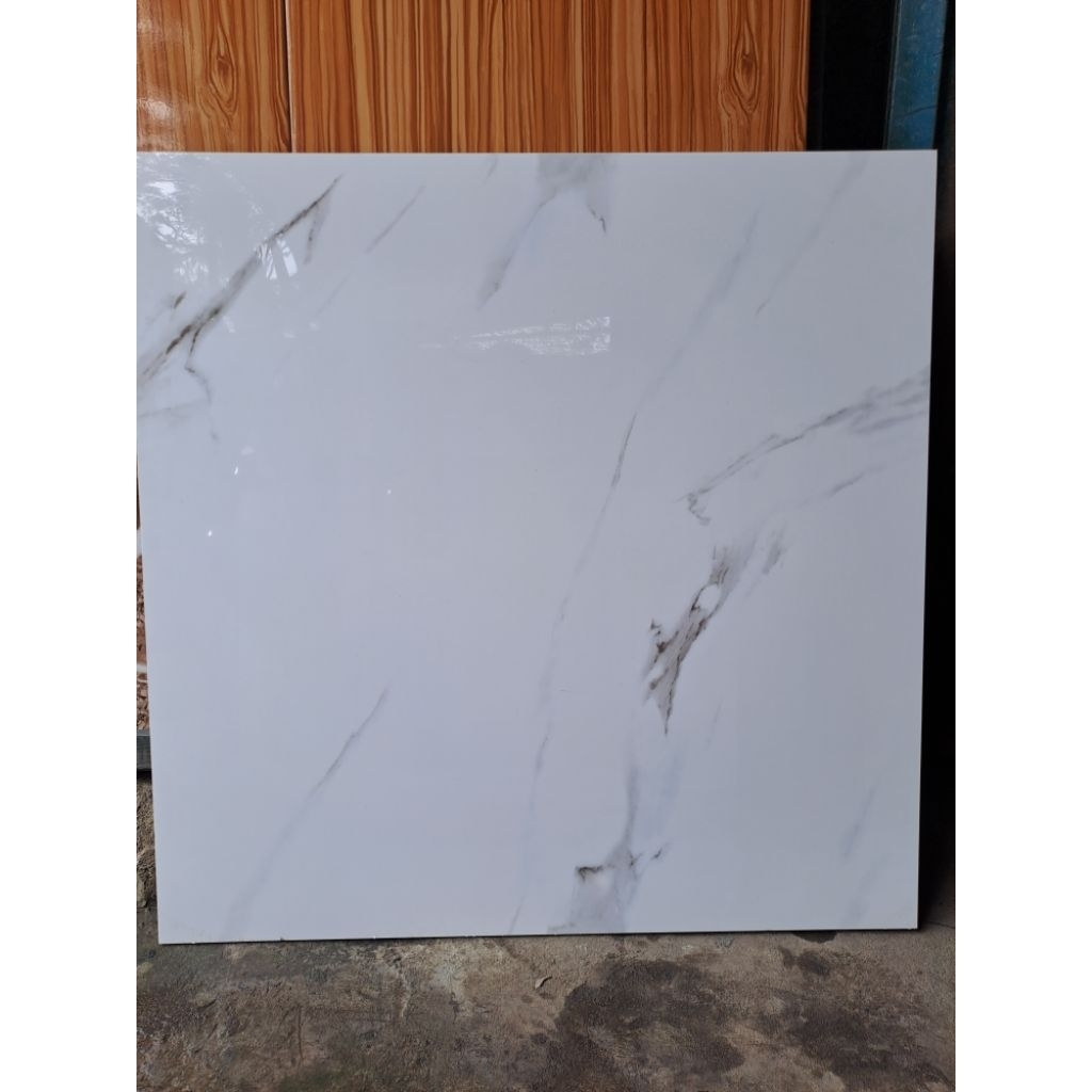 granit glass polish dasar putih motif carara uk 60x60 (harga per dus) kualiatas 1 ( HARGA PROMO)