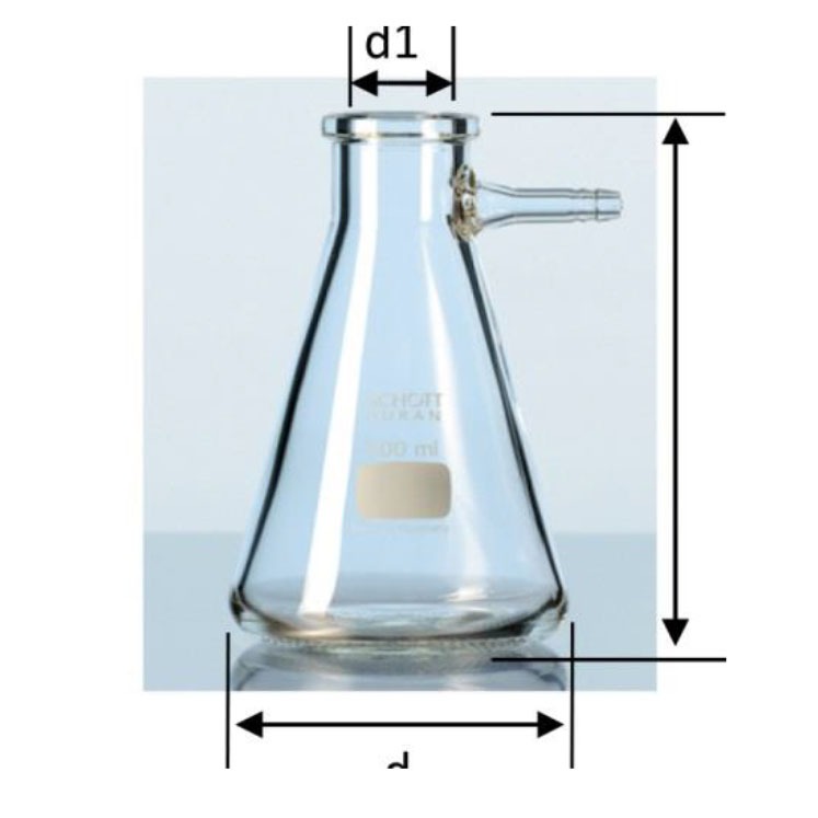 DURAN | FILTERING FLASK 100mL. Erlenmeyer Shape. Borosilicate Glass. DURAN Filtering Flask