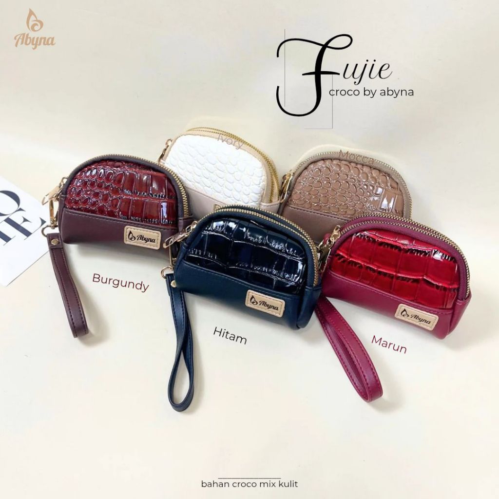 FUJIE CRORO BY ABYNA - Dompet Mini Wanita 2 Resleting -Pouch Wanita -Dompet Kartu Uang Cewek Stylish