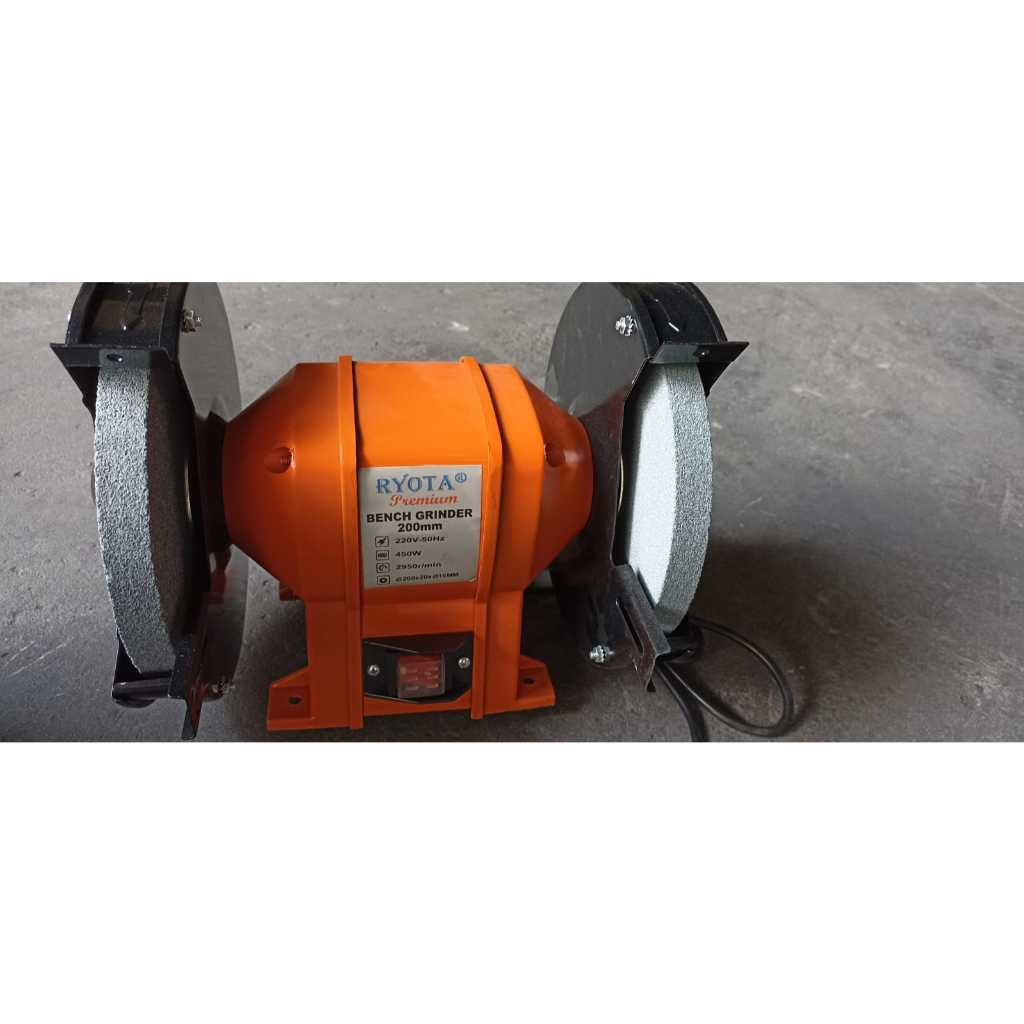 Mesin Gerinda Duduk 8" Inch / Bench Grinder 8" Inch Body Kotak RYOTA