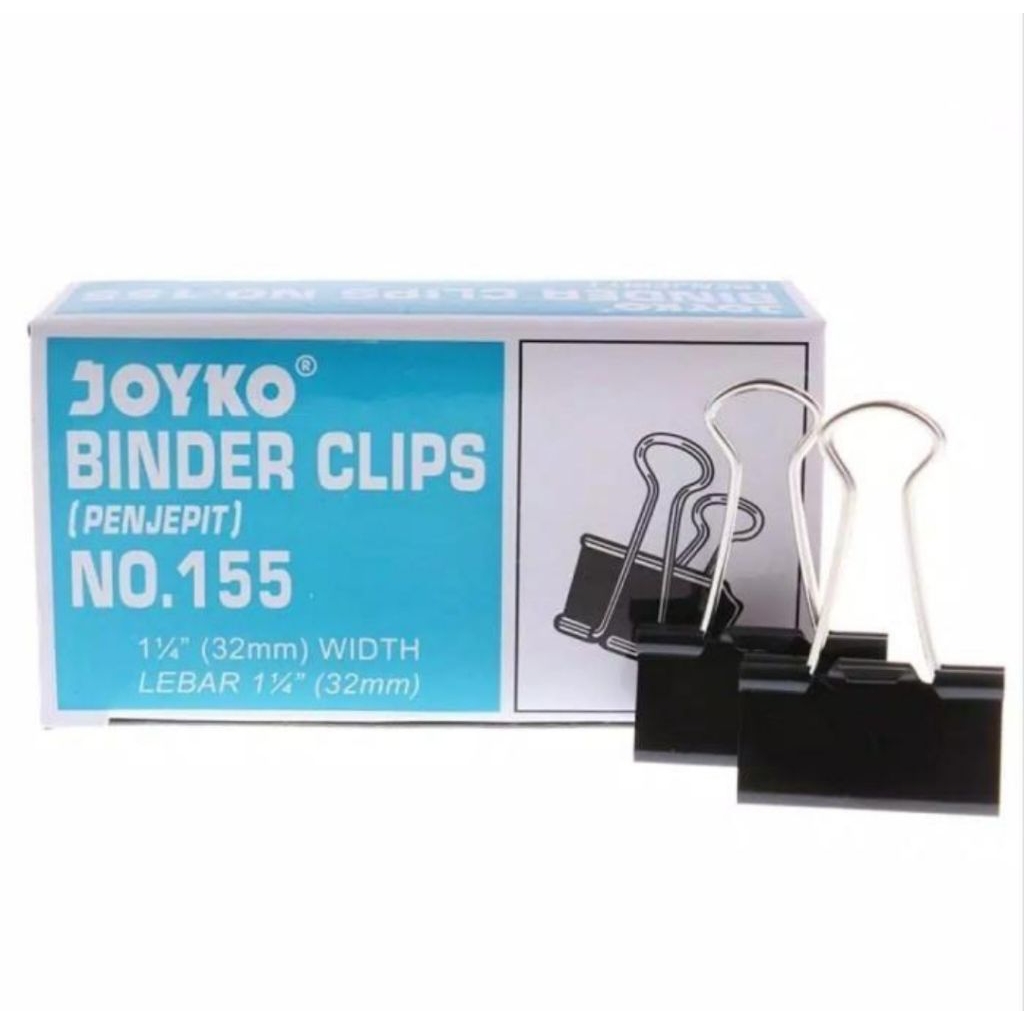 

Binder Clip Penjepit Kertas Joyko No 155 Harga Per Kotak Isi 12 Pcs