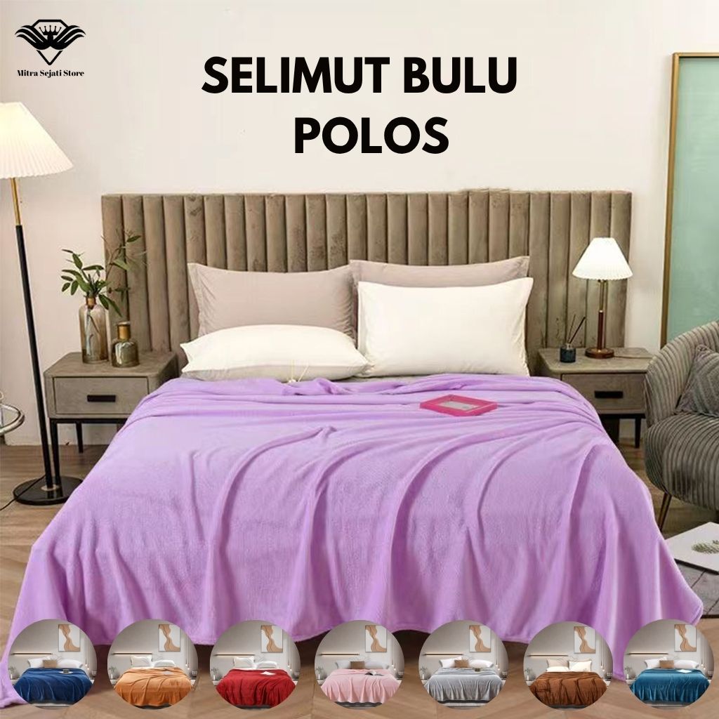 Selimut Lembut 150x200/180x200/200X220 Pola Polos Dewasa Terlaris &  Termurah - LDS