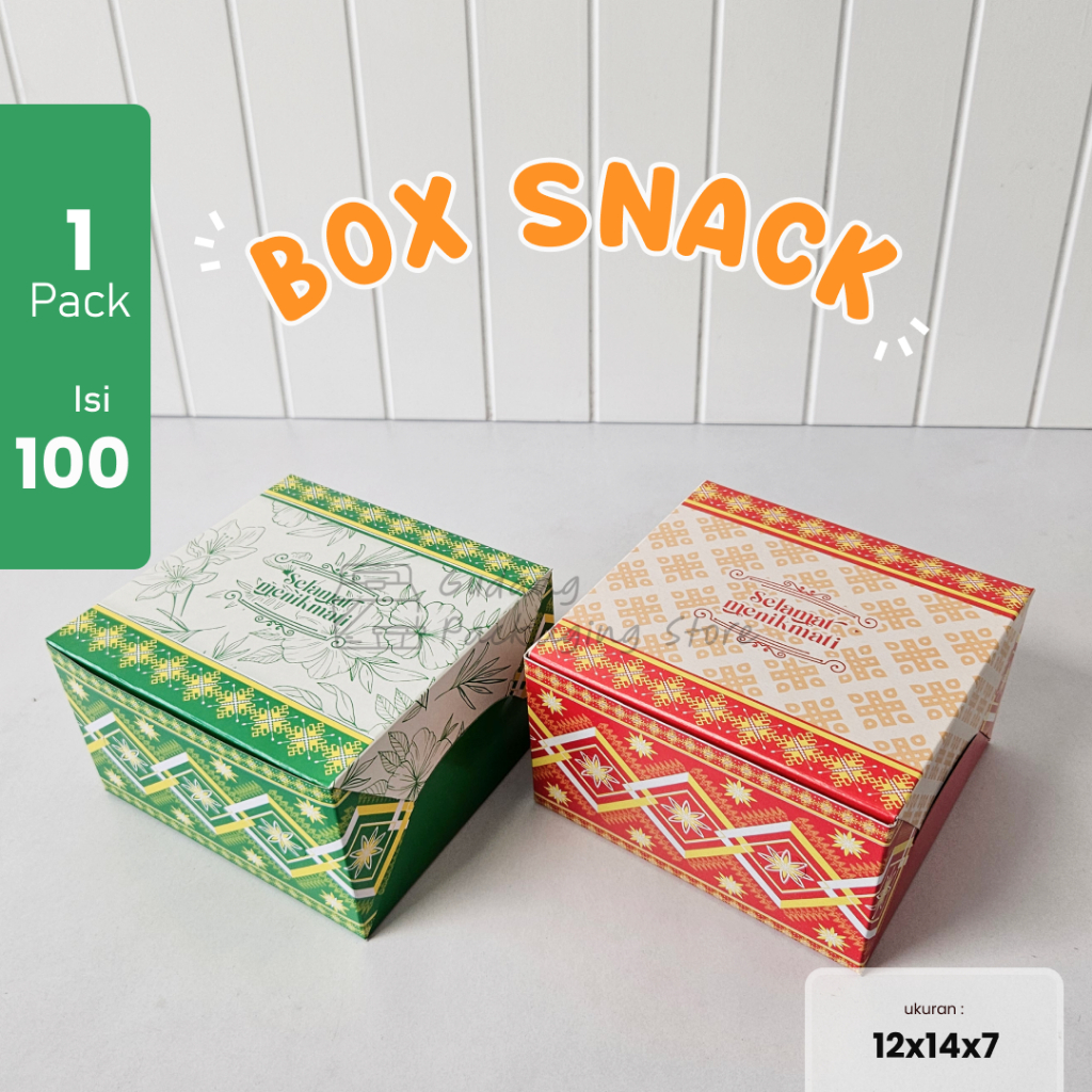 100 pcs / 12x14 / Box Snack / Dus Snack / Dus Kue
